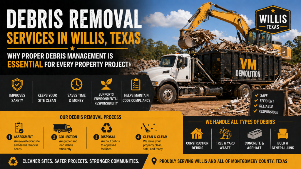 Debris Removal Services in Willis, Texas: Why Proper Debris Management Is Essential for Every Property Project